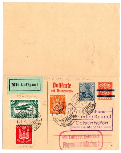 Zeppelin flugpost 1922 - flugpost,