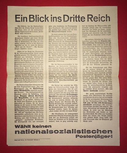 Altes flugblatt vom verlag der - flugblatt,