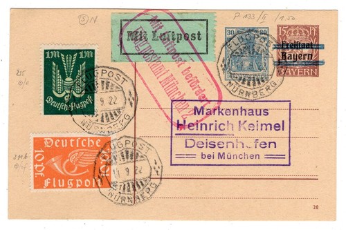 Zeppelin flugpost 1922 - flugpost,