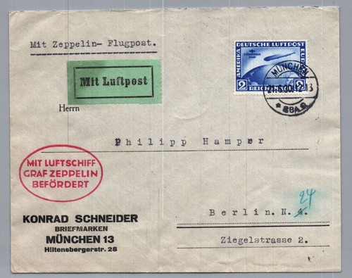 Zeppelin flugpost brief - flugpost,