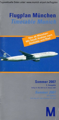 Flugplan münchen airport - münchen, 2007