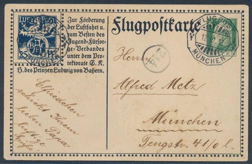 Bayern baec flugpostkarte gute - bayern,