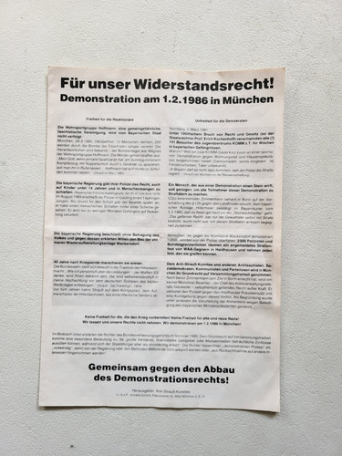 Flugblatt 1986 münchen - 1986,