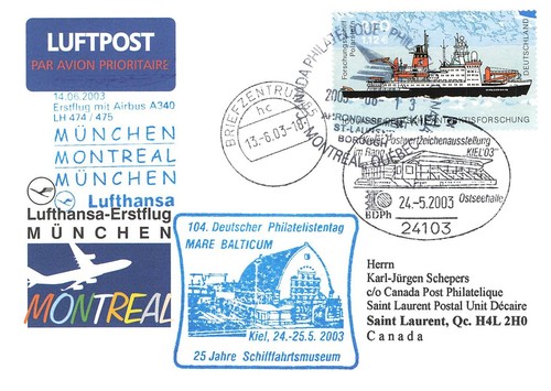 154995 flugpost erstflug - 154995), erstflug-blg